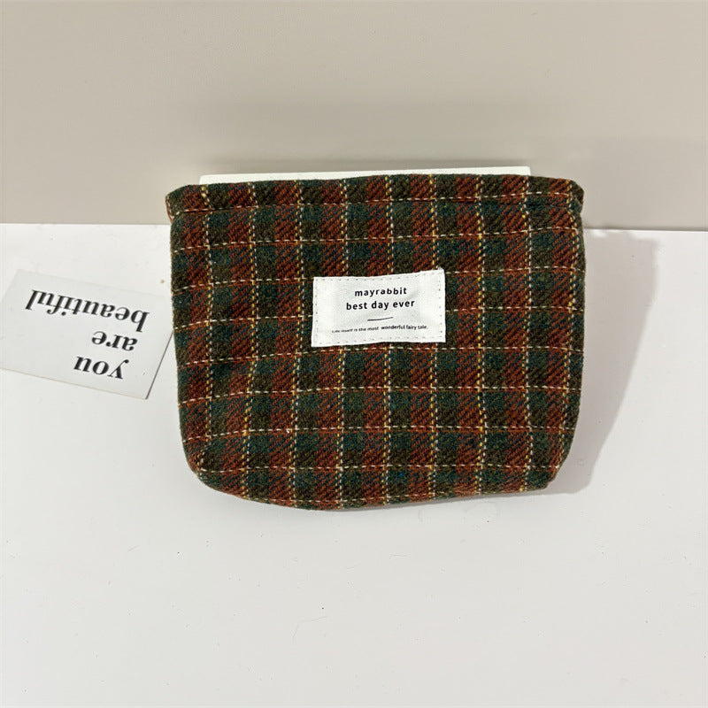 Sweet Floral Pattern Plush Cosmetic Bag 6C5CO276