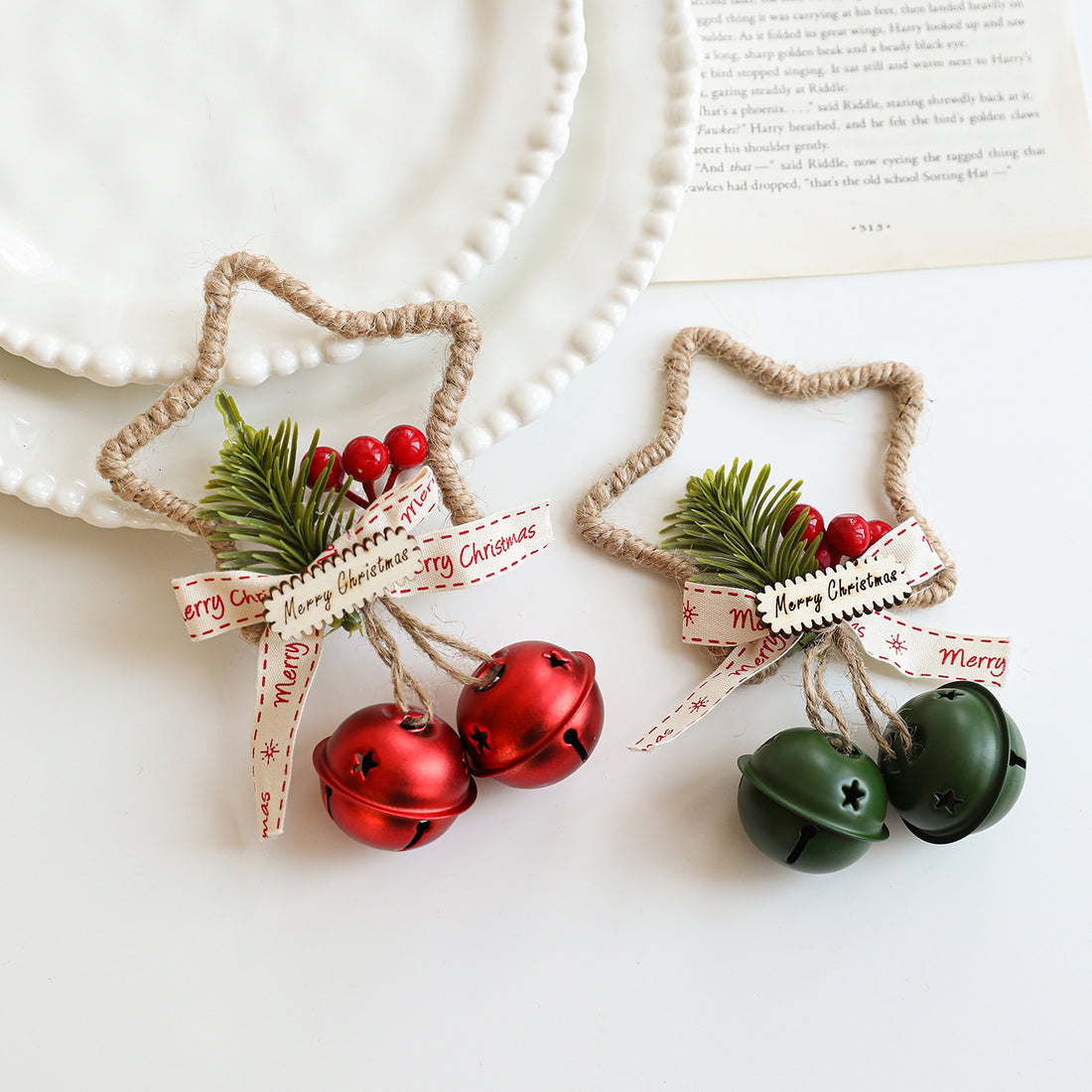 Star Jingle Bell Handmade Christmas Hanging DP25H450