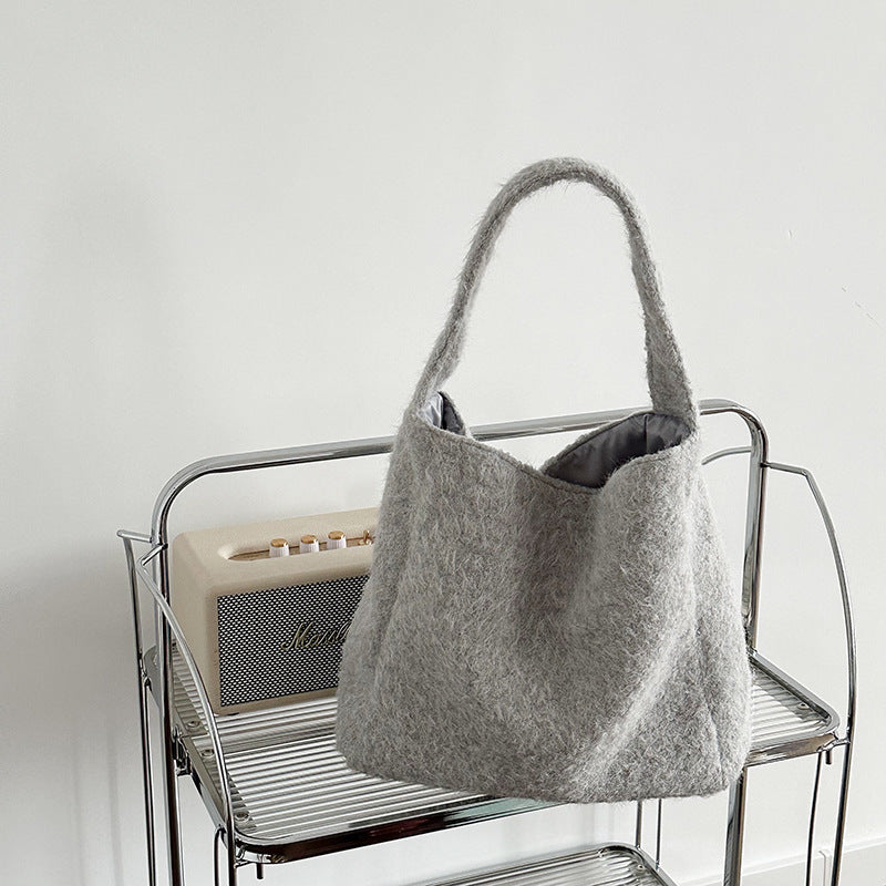 Retro Woolen Large Capacity Commute Tote Bag 6W10BBG2490