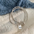 Trendy Double Layered Irregular Beaded Chain Bracelet 6W6JBR345