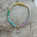 Handmade Multi-Color Flower Pendant Beaded Necklace 6W6JNC420L