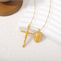 Minimalist Gold Plated Cross Pendant Necklace 6W6JNC399L
