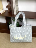 Fresh Polka Dots Letters Print Tote Bag MK2BLW6W10BBG571