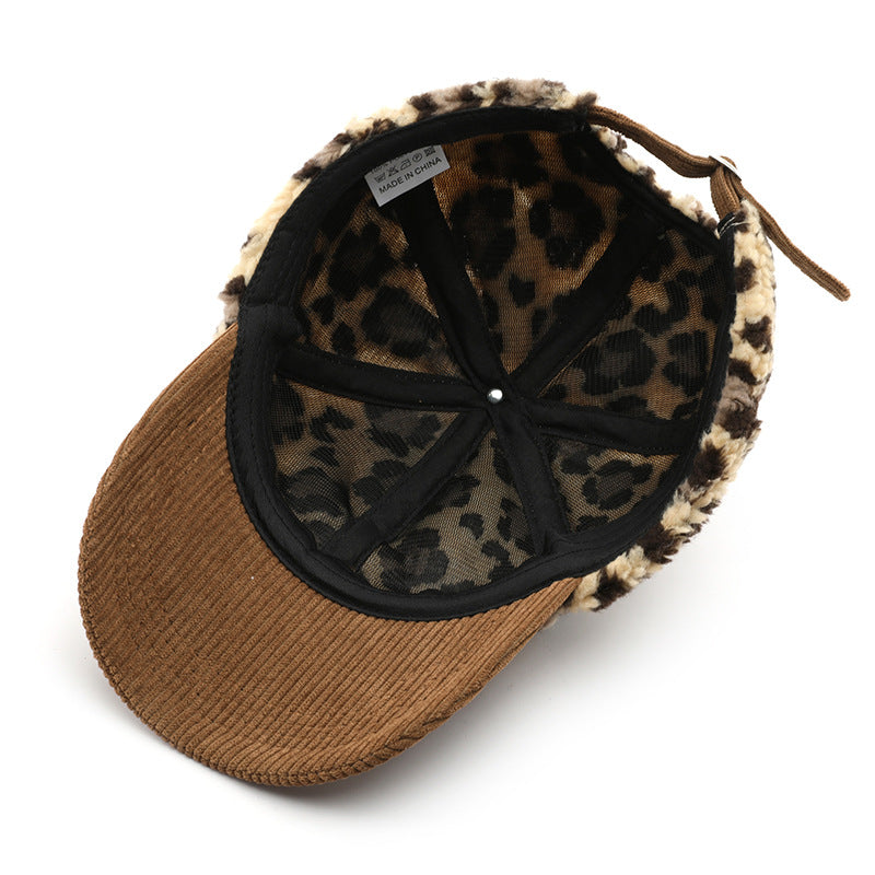 Leopard Sherpa Baseball Cap - DippedShop Wholesale - #1923
