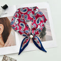 Vintage Floral Print Pearl Solf Silk Scarf MK2BLW6W6NSI64