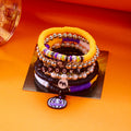 Playful Halloween Pumpkin Spider Beaded Bracelet 6W6JBR450
