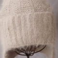 Fuzzy Angora Rabbit Fur Earflap Knit Beanie 6W6HAT691