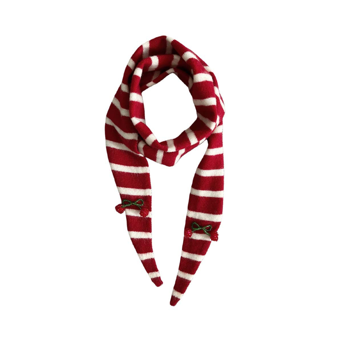Color Block Wool Knit Striped Scarf 6W6NSW272