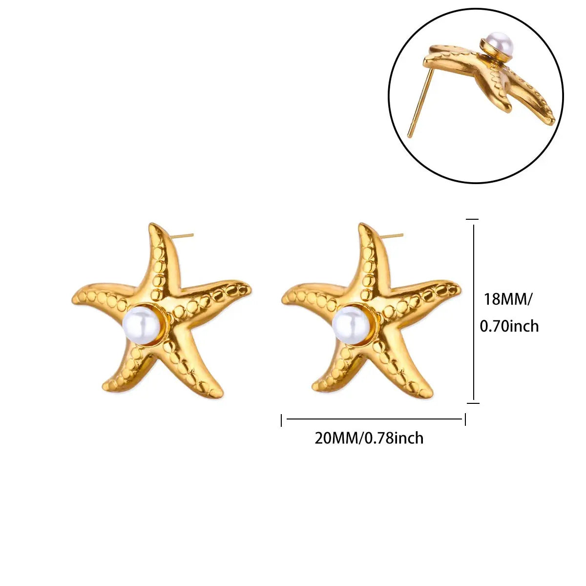 Gold Plated Star Stud Earrings - DippedShop Wholesale - #5107
