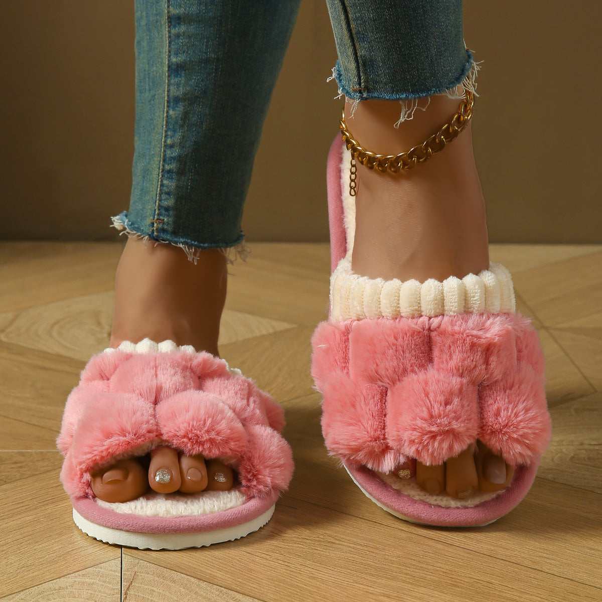 Thick Plush Indoor Slippers - DippedShop Wholesale - #8323