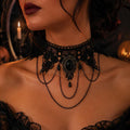 Halloween Lace Hollow Out Tassel Choker Necklace 6W6JNC610