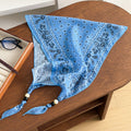 Sweet Floral Print Triangle Silk Scarf 6W6NSI203