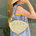 Trendy Hand-Woven Hollow Shell Pendant Shoulder Bag 8CW6BBG511T