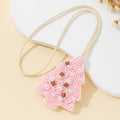 Chic Rhinestones Pearl Beaded Christmas Tree Keychain 6W10BBC784