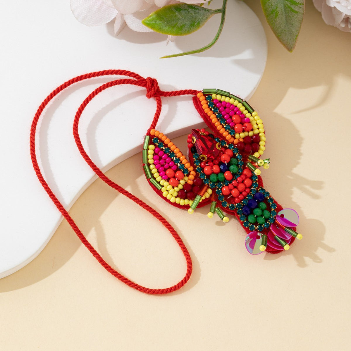 Beaded Lobster Bag Charm - DippedShop Wholesale - #4339