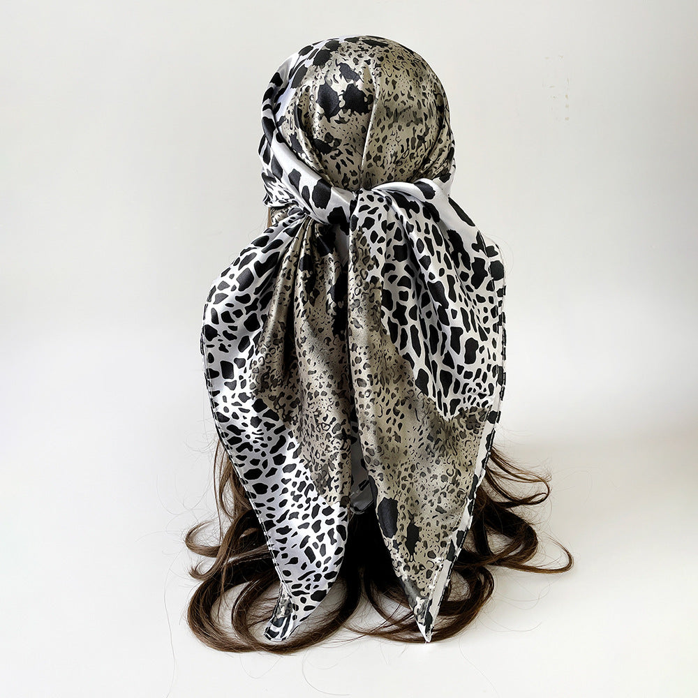 Vintage Leopard Print Soft Square Head Scarf MK2BLW6W6NSI69