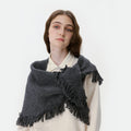Simple Solid Color Triangle Tassel Knit Shawl Scarf 6W6NSC133