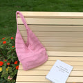 Solid Color Hollow Woven Shoulder Bag 6W10BBG1793