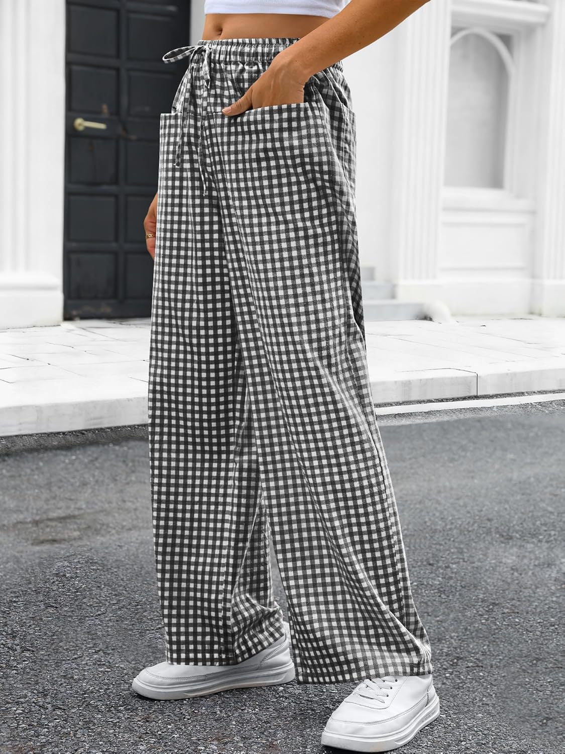 Casual Plaid Wide Leg Pants - DippedShop Wholesale - #0803