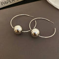 Chunky Gold Plated Rhinestone Statement Hoop Earrings 6W6JER724