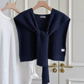 Trendy Cable Knit Solid Color Sweater Shawl 6W6NSC54