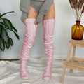 Hollow Out Knit Slouch Thigh High Socks 6W8FSO888