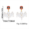 Halloween Rhinestone Pumkin Bat Pendant Dangle Earrings 6W6JER552