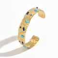 Trendy Gold Plated C-Shaped Open Bracelet 6W6JBR589