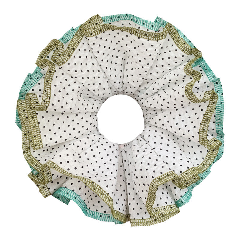 Sweet Layered Polka Dot Stripe Ruffle Scrunchie 6W6HSR469