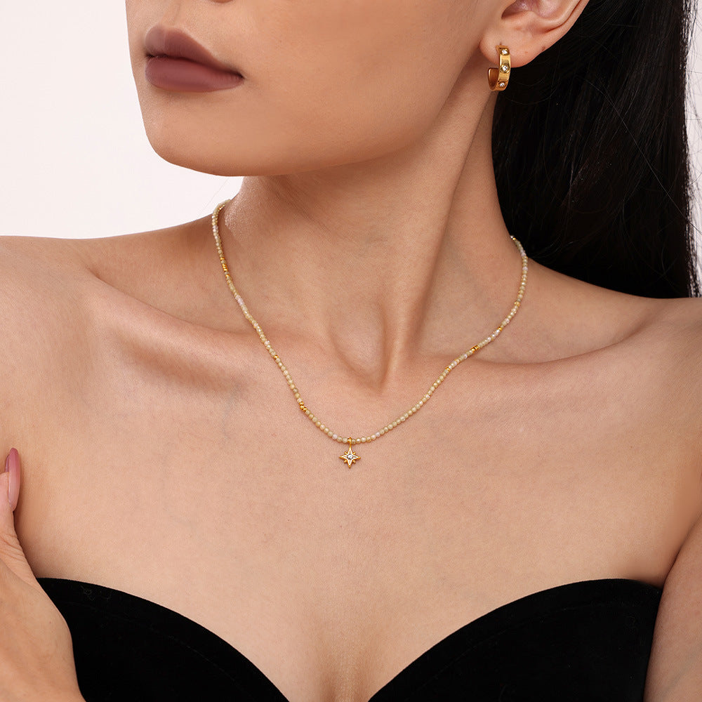 Zirconia Starburst Choker Necklace - DippedShop Wholesale - #3747