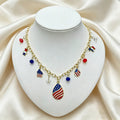 Retro USA Flag Hat Pendant Tassel Necklace 8ZA6JNC289L