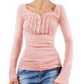 Ruffle Trim Ribbed Top - DippedShop Wholesale - #6963