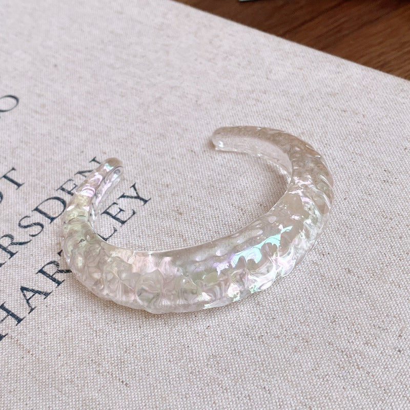 Stylish Shell Pearl Resin Bang - DippedShop Wholesale - #0211