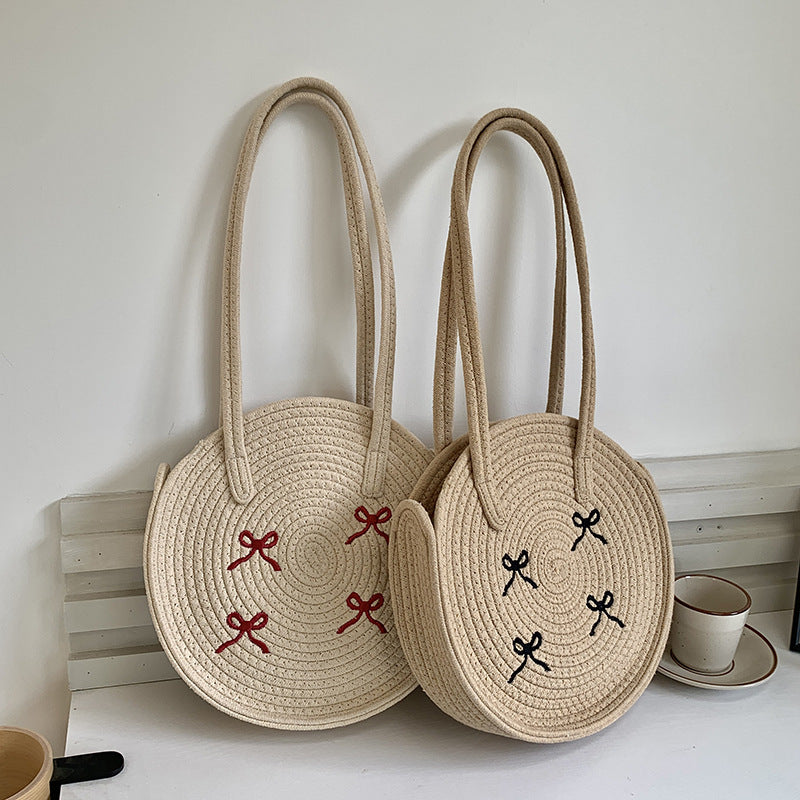 Minimalist Straw Woven Shoulder Bag - DippedShop Wholesale - #5523