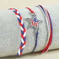 Stylish Rope Braided USA Flag Bracelet Set 8ZA6JBR129T