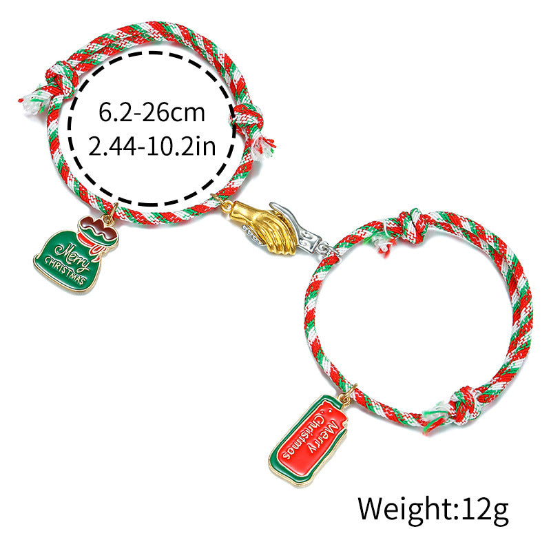 2PCS Christmas Handmade Knitted Bracelets DPJB2001