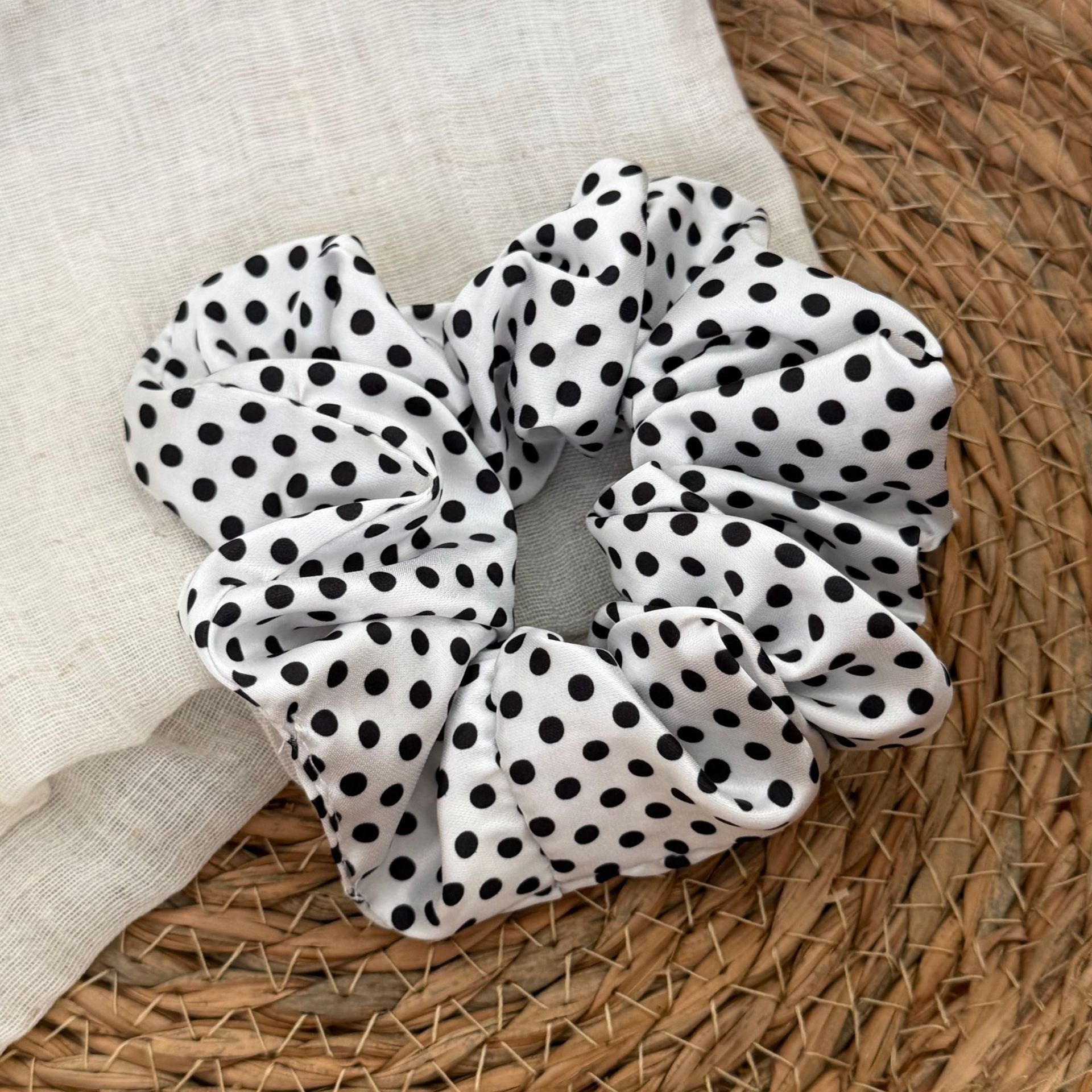 Vintage Polka Dots Print Elastic Scrunchies 6W6HSR335