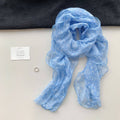Sweet Floral Print Ruffled Silk Scarf 6W6NSI186