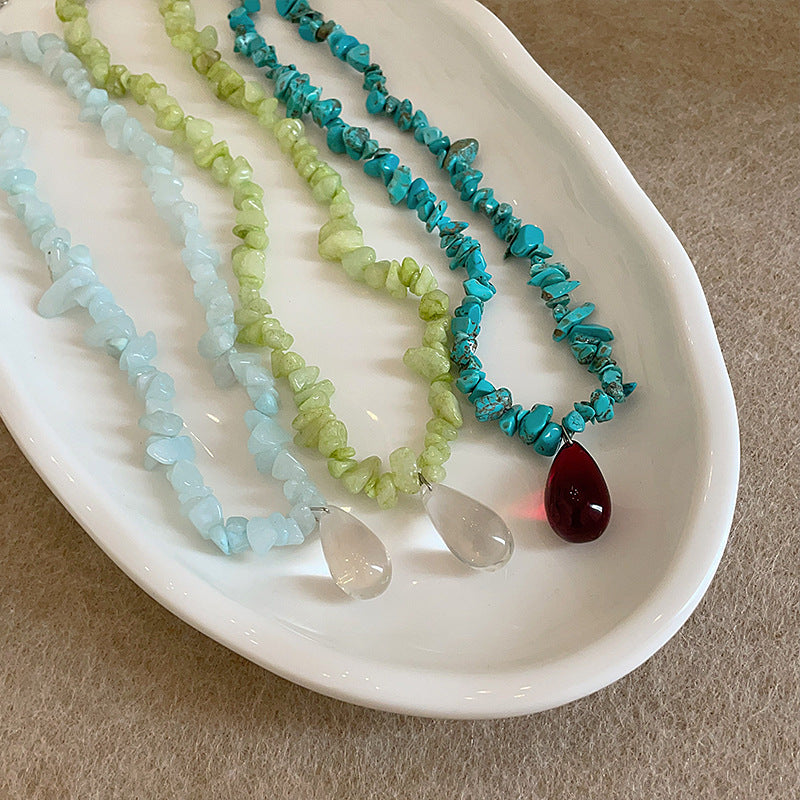 Boho Beaded Stone Necklace - DippedShop Wholesale - #1667
