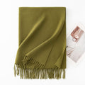Minimalist Solid Color Tassel Scarf 6W6NSW306