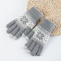Flower Jacquard Knit Gloves - DippedShop Wholesale - #5715