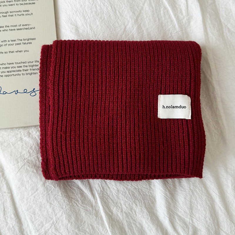 Simple Ribbed Knit Solid Thicken Warm Scarf DP25H665