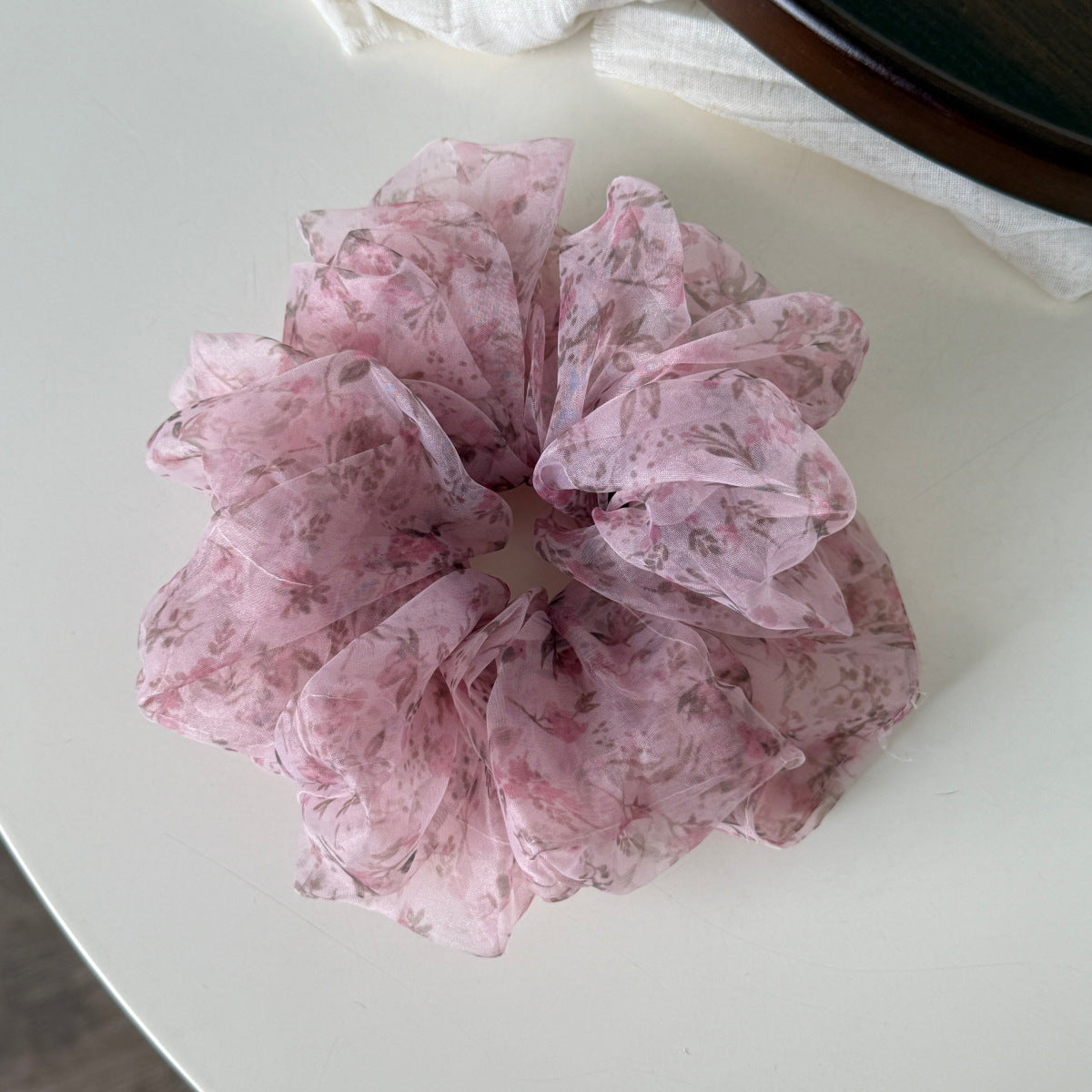 Retro Leopard Print Organza Ruffled Scrunchies 6W6HSR488