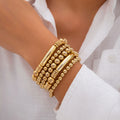 Trendy Layered Round Beaded St - DippedShop Wholesale - #7715