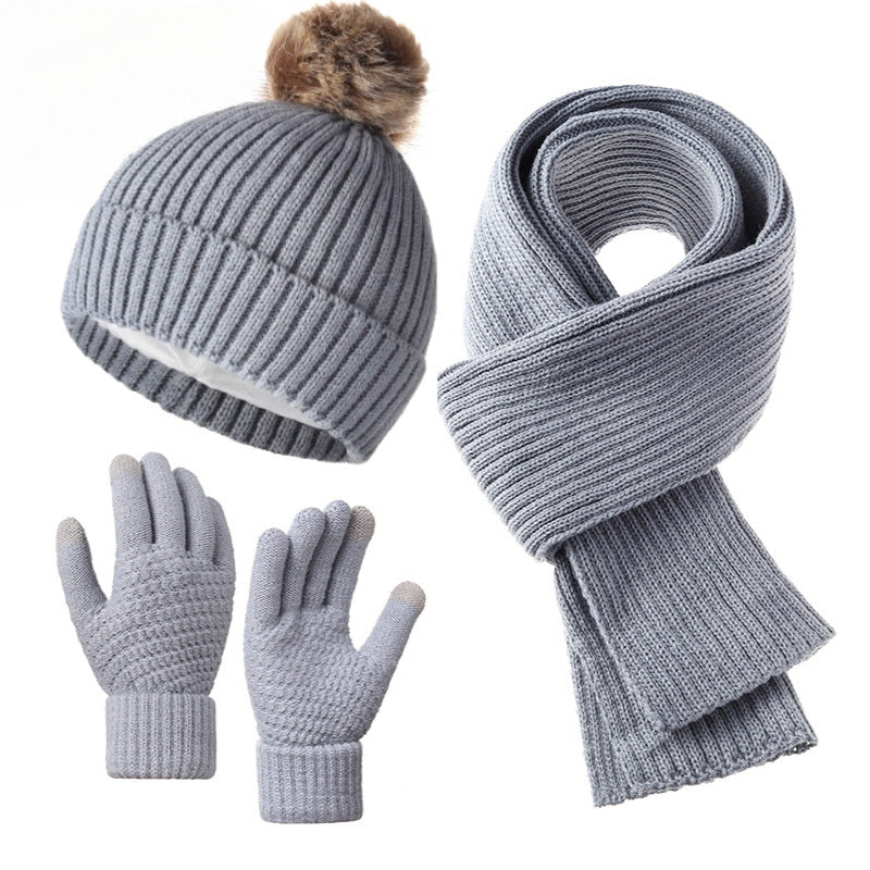3-Piece Winter Warm Beanie Hat Scarf Gloves Set 6W6NSC87
