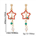 Sparkly Rhinestone Deer Christmas Dangle Earrings 6W6JER686