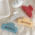 Fresh Color Block Striped Acetate Hair Claw 6HCP1278