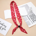 Cute Polka Dots Beaded Decor Silk Scarf 6W6NSI214