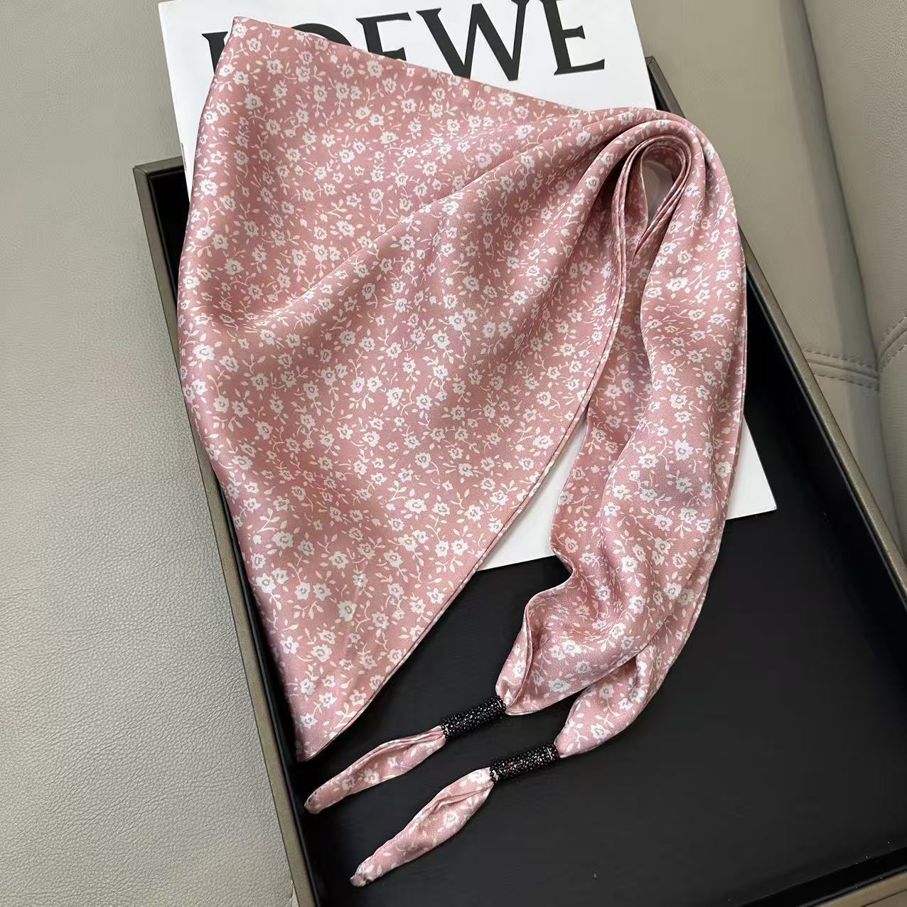Chic Solid Color Floral Print Silk Scarf 6W6NSI215