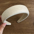 Trendy PU Woven Plaid Padded Wide Headband 6W6HBD379